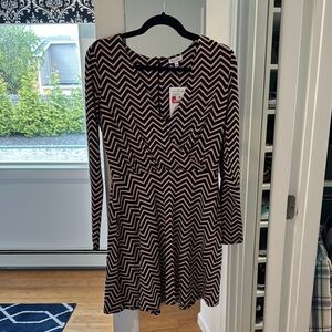 NWT Chevron Long Sleeve Dress